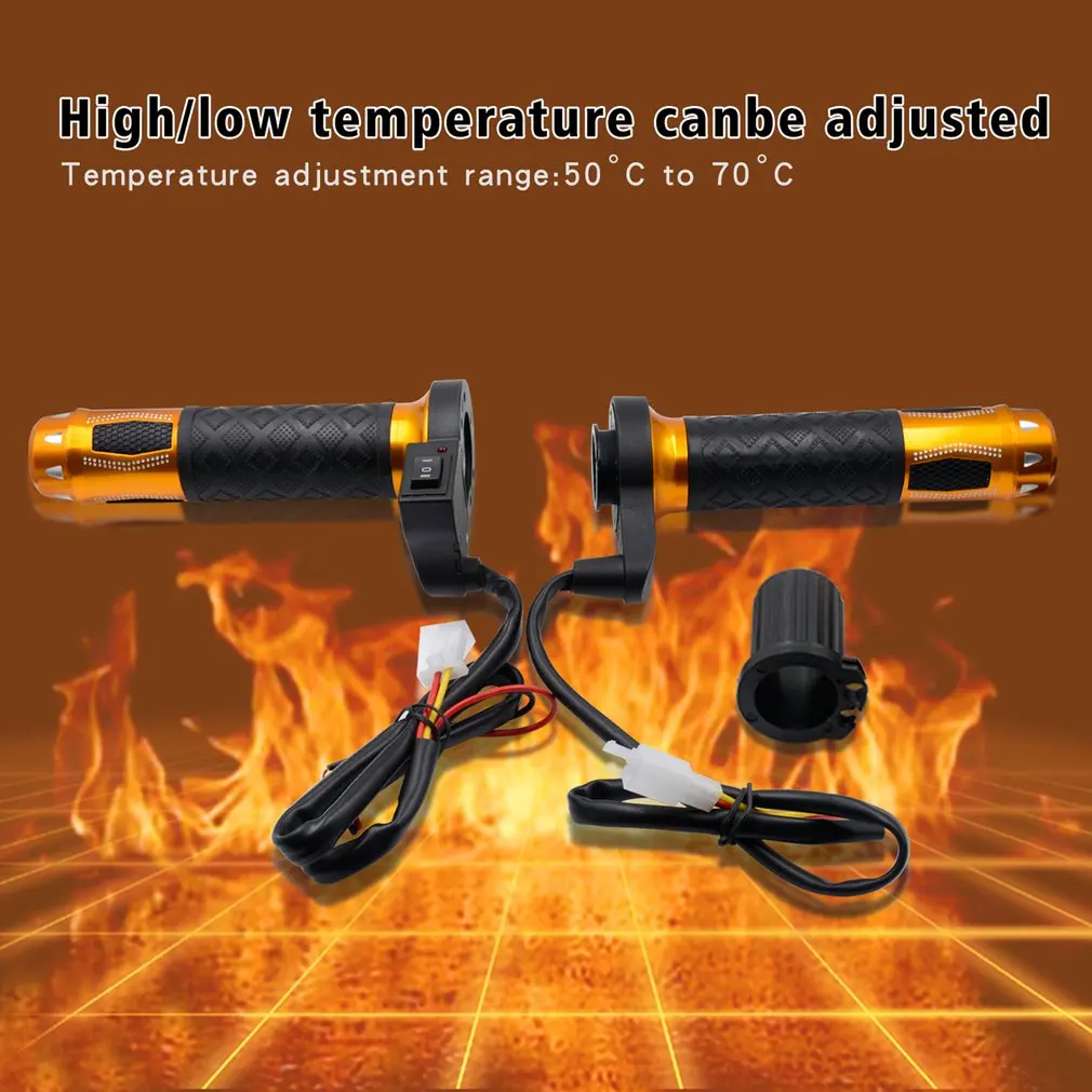 

Motorcycle Heated Grip Aluminum Alloy Warmers Motobike Heating Grips Electric Heating Handlebar Motorcycle Heated Handle Grip