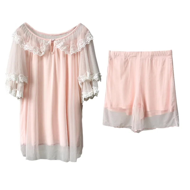 2019 летний пижамный комплект принцессы винтажная кружевная одежда для сна