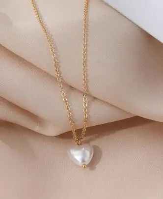 French sweet temperament love pearl necklace women's new simple minority gentle clavicle chain personality pendant Necklace | Украшения