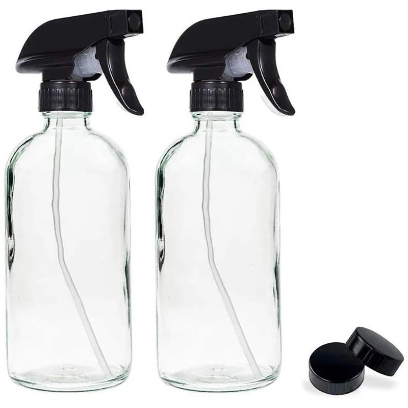 

2pcs 250ml Empty Glass Spray Bottles Refillable Container for Essential Oils