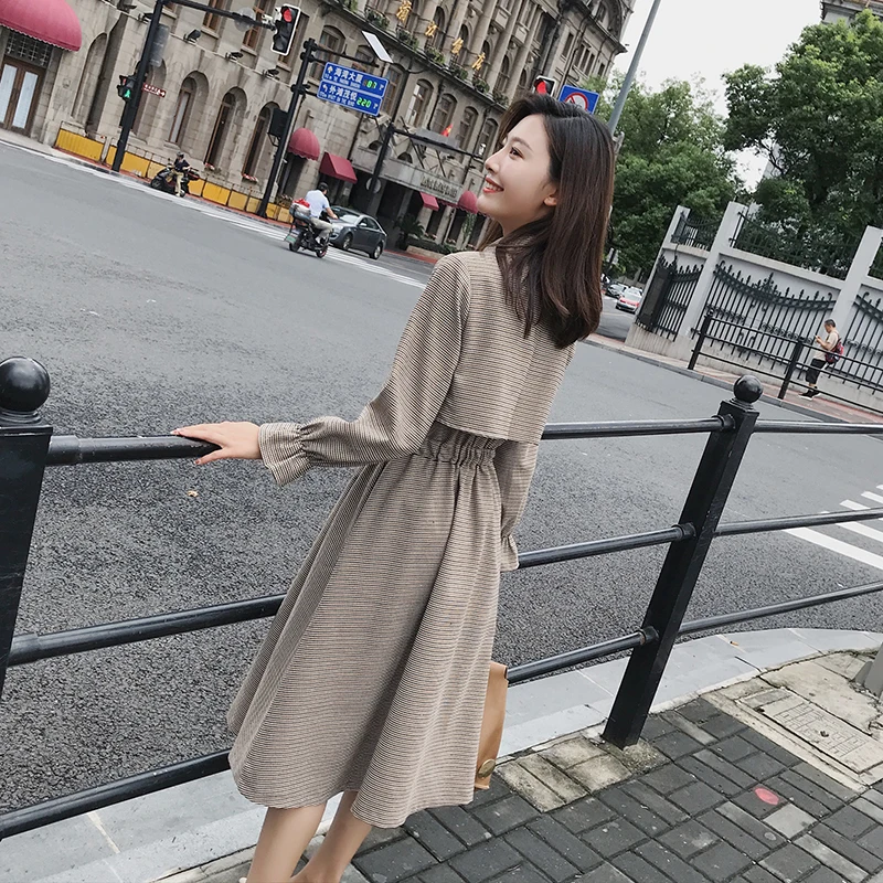 Весна-Осень 2020 новое однобортное платье-Тренч средней длины в британском стиле с