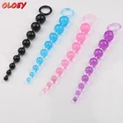 Силиконовые анальные бусины OLOEY, анальная пробка с хрустальным шариком, длинная мягкая резиновая игрушка для оргазма, вагинального клитора, стимулятора для взрослых женщин