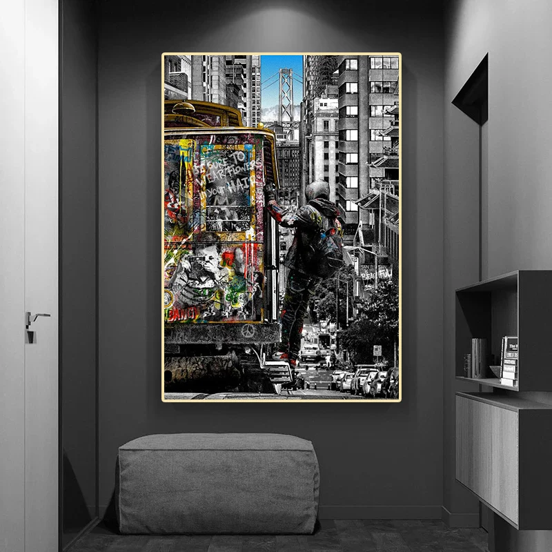 Граффити Бэнкси-стрит художественные плакаты принты Лондон Англия улица поп-арт