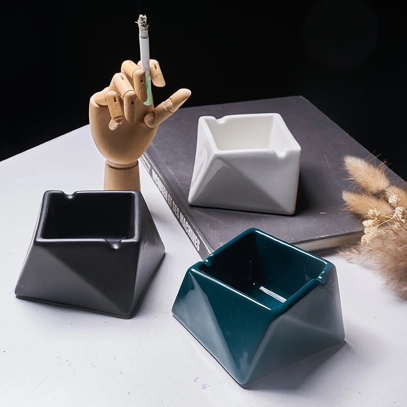 Портативная керамическая пепельница для курения на открытом воздухе с крышкой