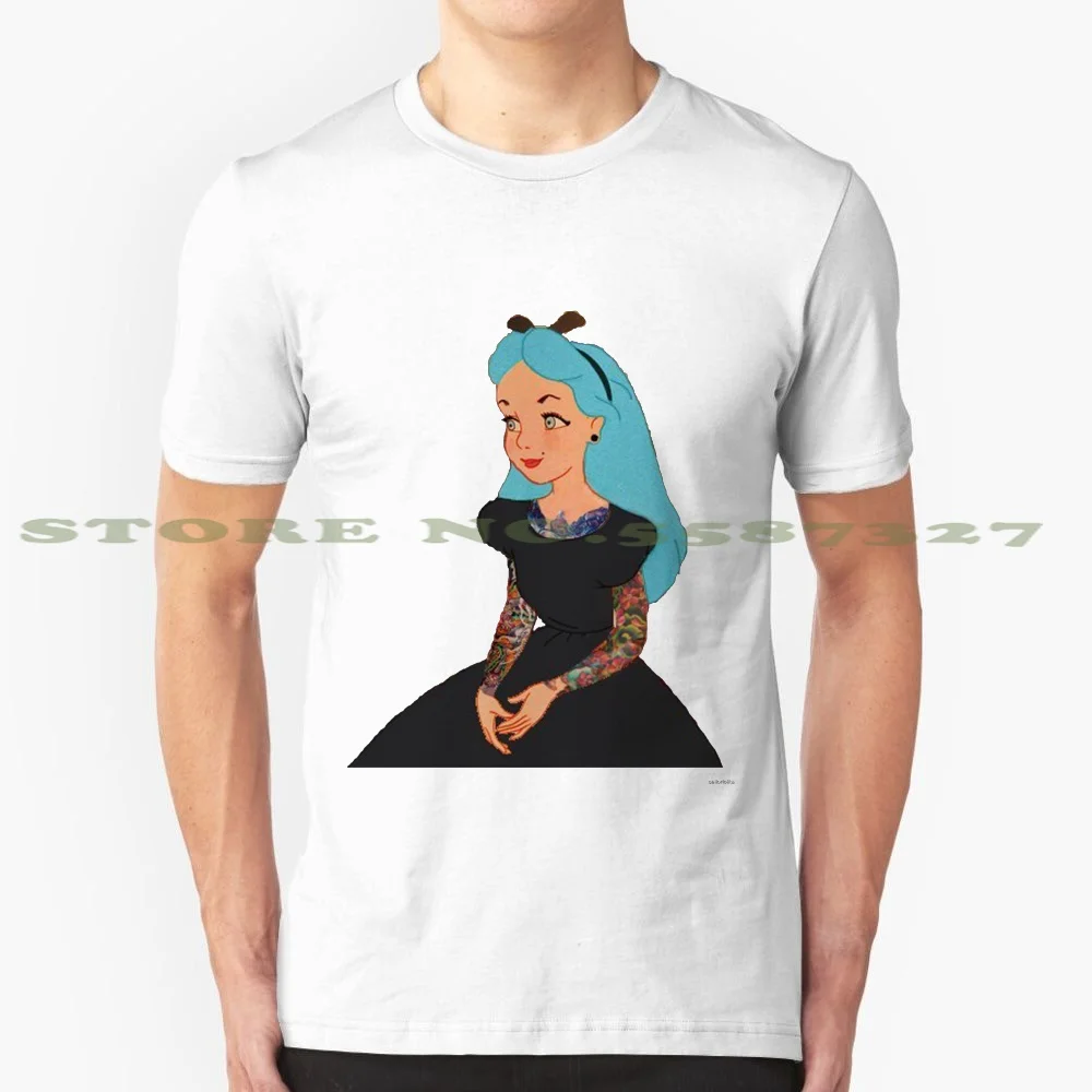 Модная Винтажная Футболка Goth Punk Alice Прозрачная в стиле панк Grunge эмо хиппи