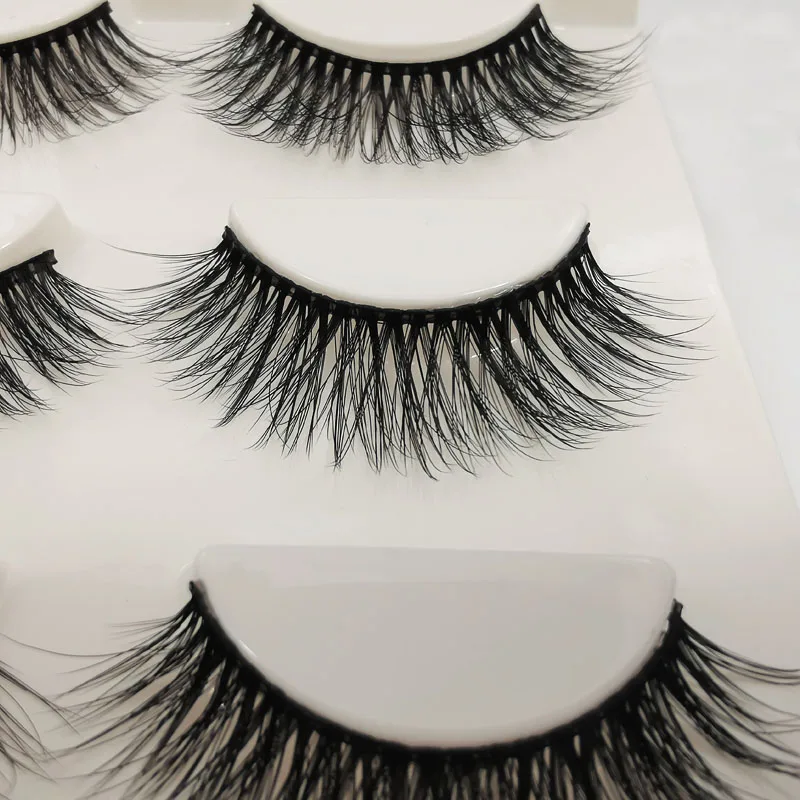 Shidhangpin 3 Пары ресниц натуральные норковые ресницы пушистые накладные крест 3d