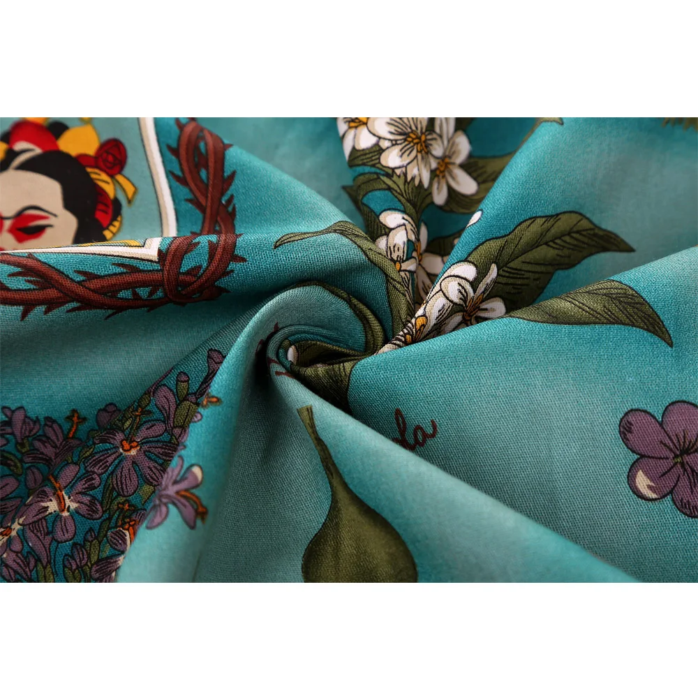 Винтажная хлопковая юбка в стиле ретро Женская с цветочным принтом мини