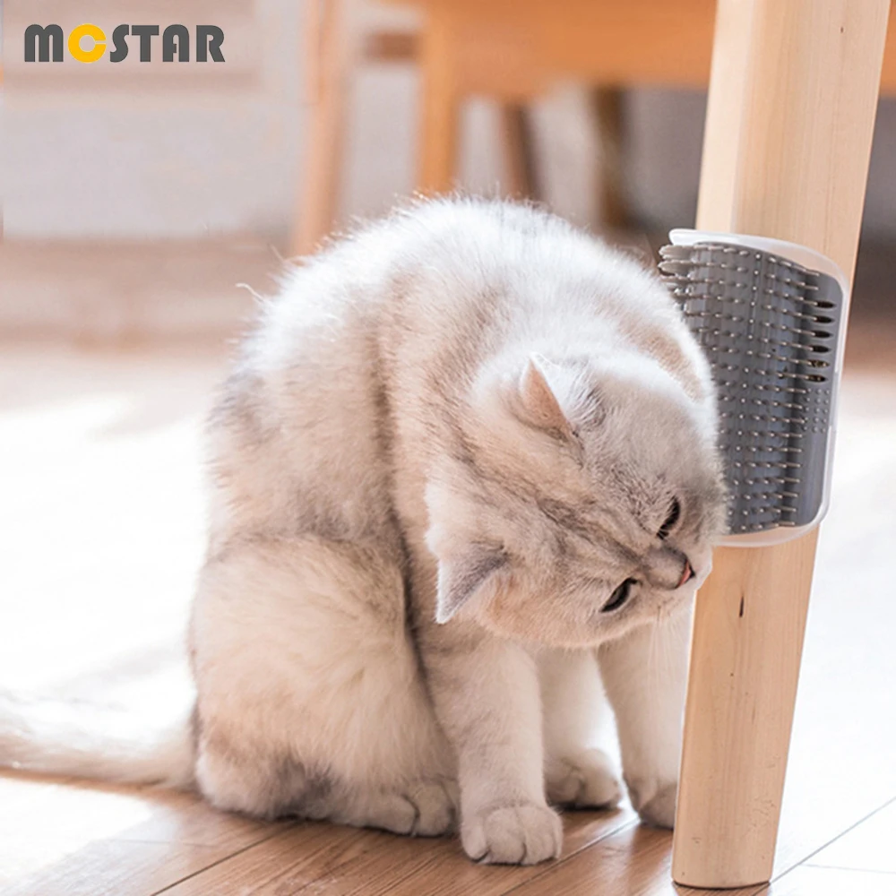

MC Star Pet Corner Tickle Cat Scratching Brush Rub Hair Sheeding Device Rubing Itch Self Massage Comb Mint Catnip Toy