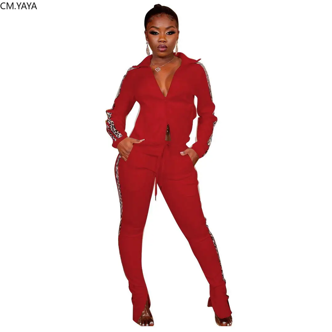 Зимний женский спортивный костюм с длинным рукавом топ отложным воротником и