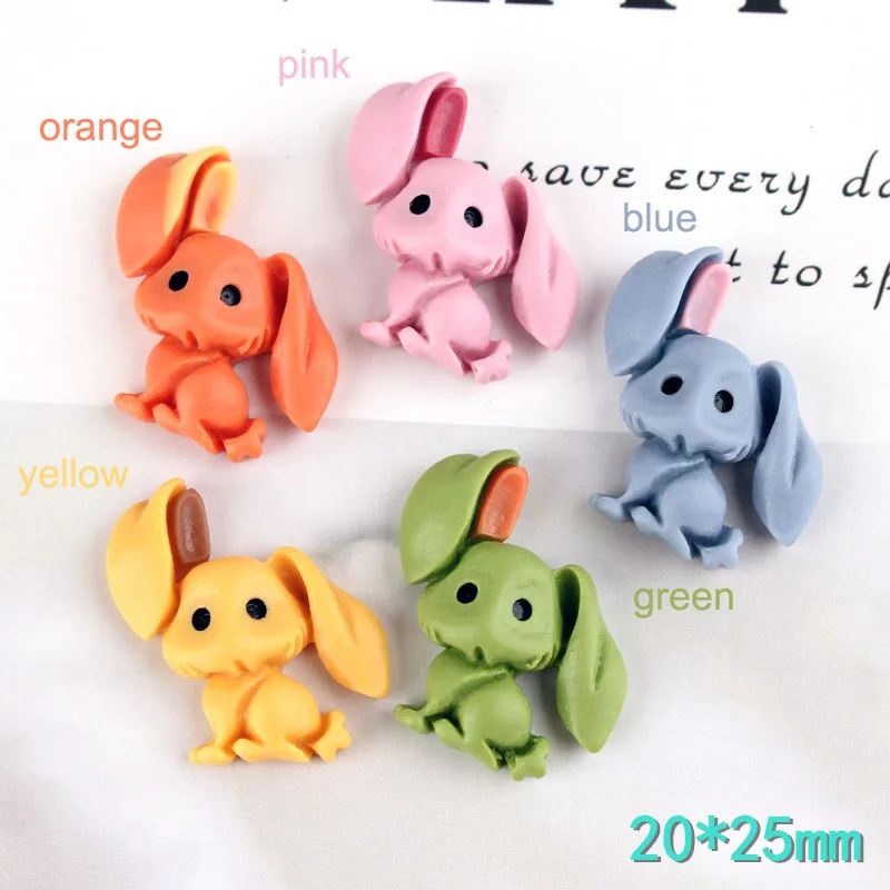 20 шт. Kawaii Рождественский кролик полимерные Стразы плоские с оборота кабошон