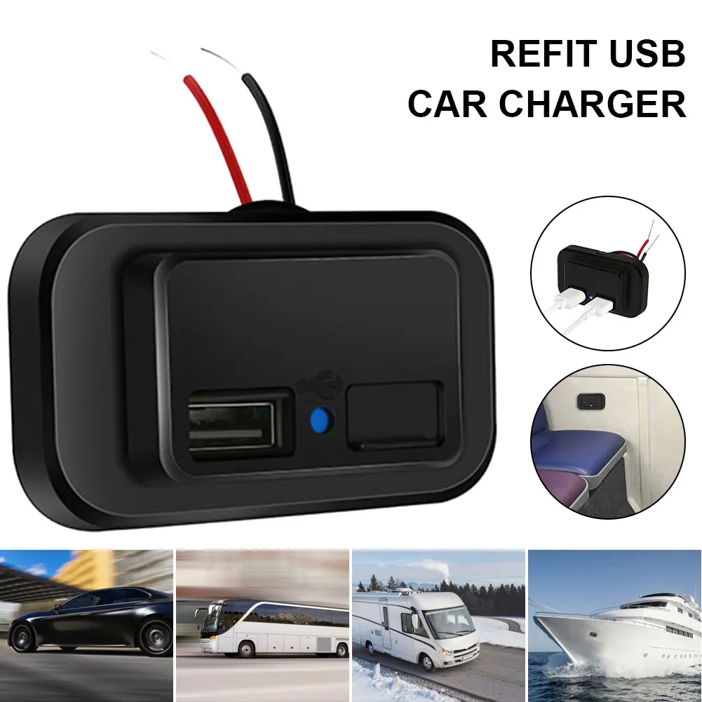 

Dual USB Car Charger Socket 12V/24V 3.1A 4.8A USB Charging Outlet Power Adapter for Motorcycle Camper Truck ATV Boat Car RV New