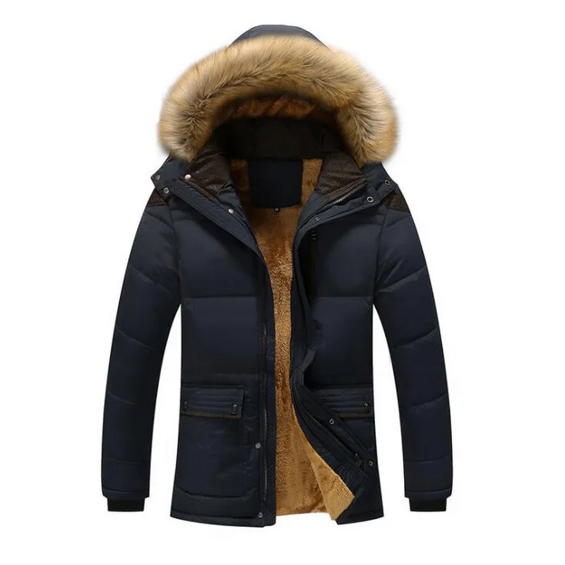 Winter Jacket Men Thick Warm Parka Fur Hooded Male Winter Coat Men Parkas Extra large Size Maximum Fit Weight 130kg
