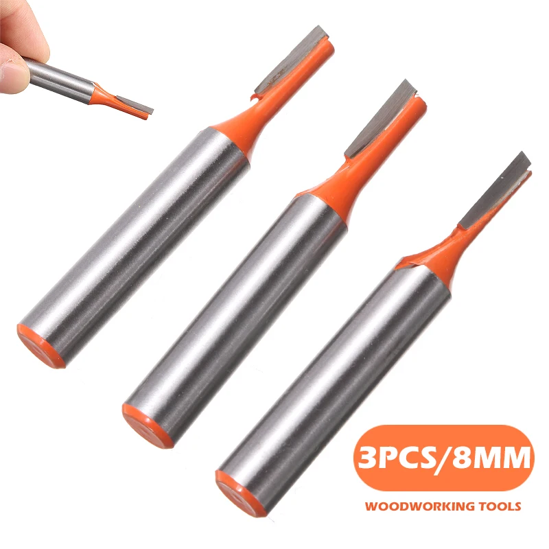 3 шт. Концевая фреза 8 мм хвостовик Одна Флейта прямой бит по дереву из карбида