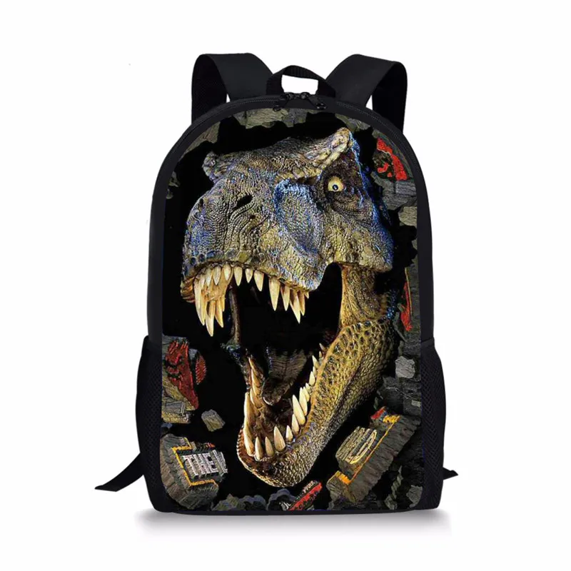 Рюкзак с 3D-принтом динозавра, школьные ранцы для мальчиков-подростков 16 дюймов, дорожная Детская сумка для книг