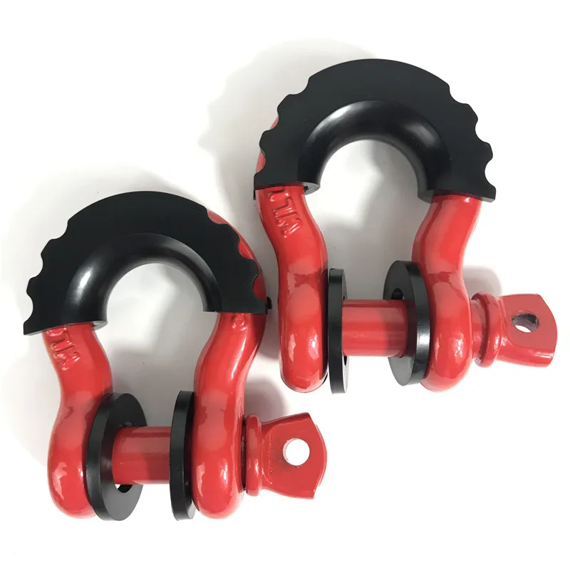 

2pcs Anti-Rust 5/8" D Ring Bow Shackle 13Tons Breaking Strength with 2pcs Isolators 4pcs Washers for Vehicle Recovery 4x4 Towing