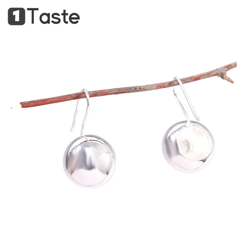 

ONE TASTE 925 Sterling Silver Ball Earrings For Women Simple Trendy Geometric Fine Jewelry Drop Earring Party Christmas Gift