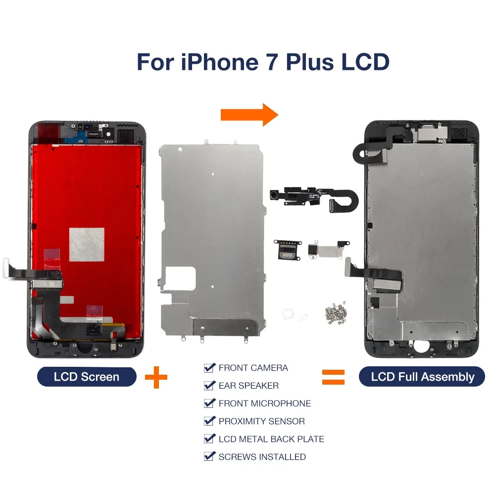 full assembly set lcd display for iphone 7 7 plus touch screen digitizer assembly phone repair parts replacement pantallacamera free global shipping