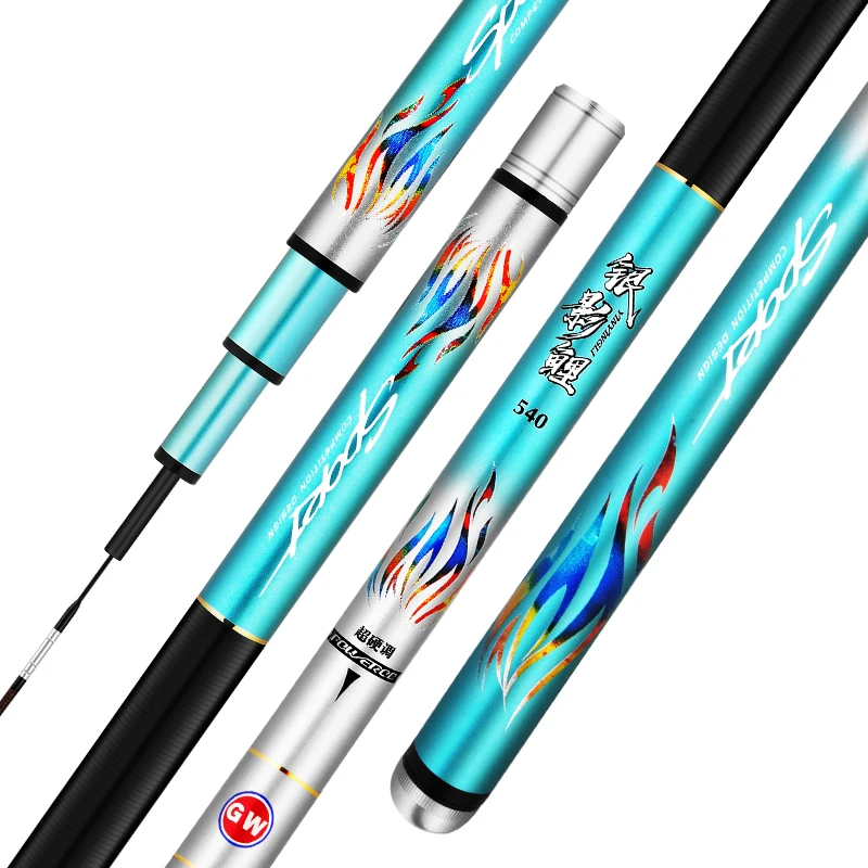 3.6/4.5/5.4/6.3/7.2m Fishing Rod Carbon Fiber Taiwan Angeln Pole Peche En Mer Ultra-light Super Hard 28-tune Carp Fishing Rod enlarge