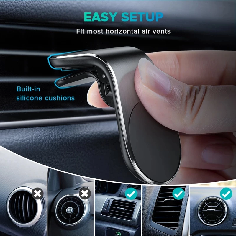 20pcs magnetic car phone holder 360 metal air vent mount mobile stand gps support for iphone 12 11 pro x max 8 7 xiaomi huawei free global shipping
