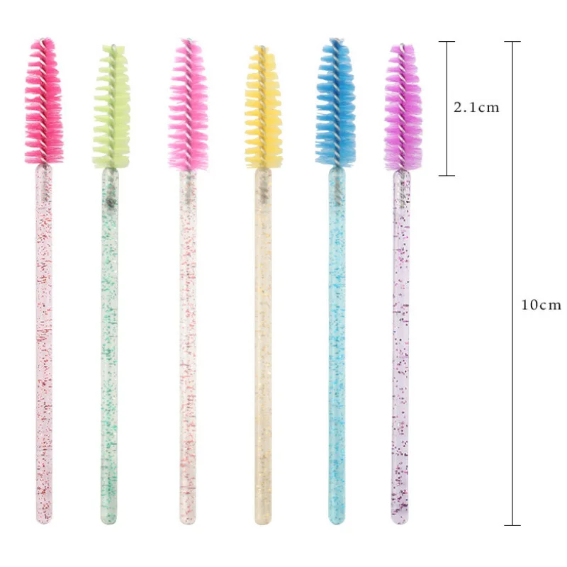 OKAYLASH Pink White Gold Crystal Eyelash Extension Mascara Wands Lash Spoolies Bulk Sale Eye Lashes Micro Mini Comb Brushes images - 6