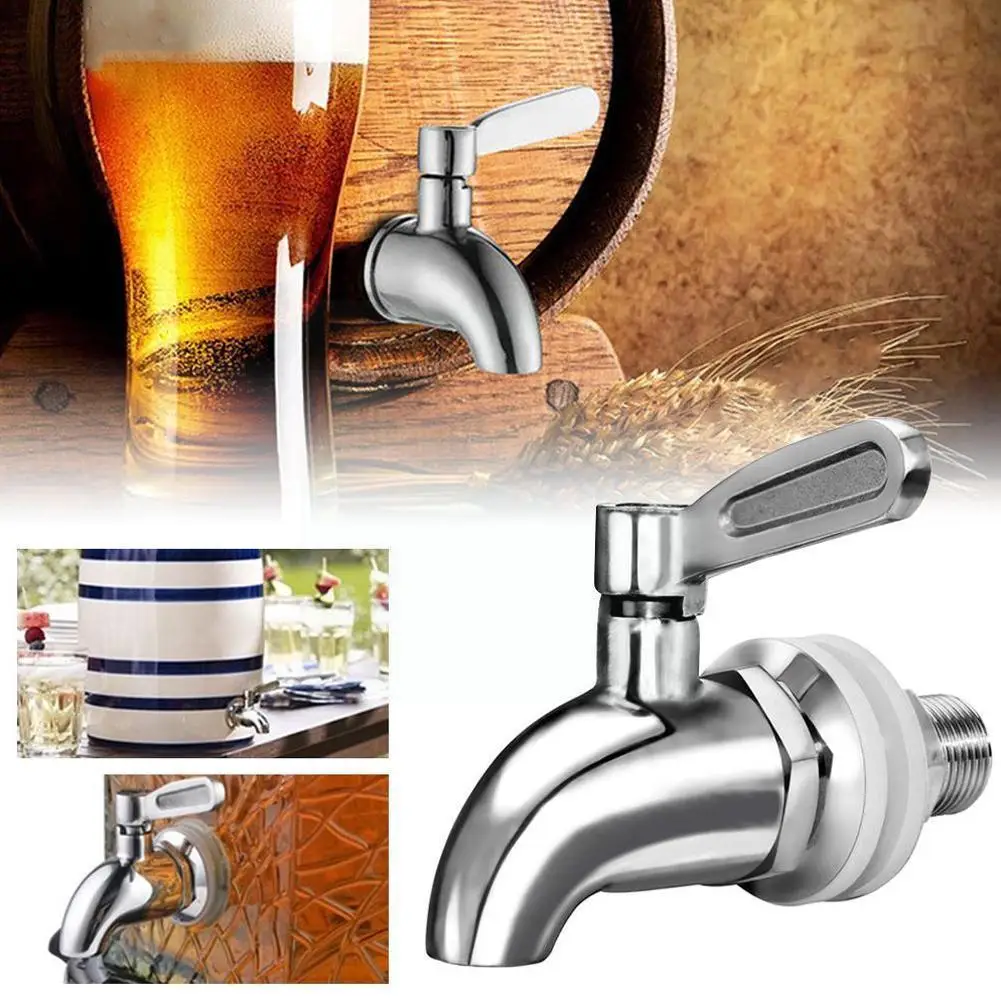 

16mm Beverage Wine Barrel Faucet Drink Dispenser Tap Faucet Spigot Steel Coffee Taps Juice Silver Water V9t9