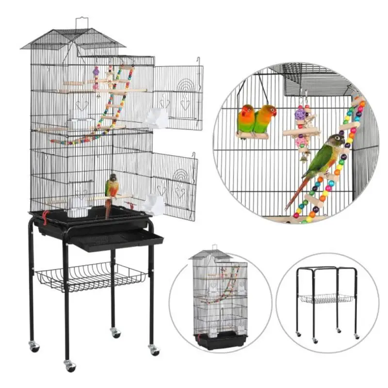 

Metal Large Pet Bird Cage Indoor Outdoor Breeding Multifunction Parrots Macaw Cockatiel Bird Nest Bird Supplies Dropship HWC