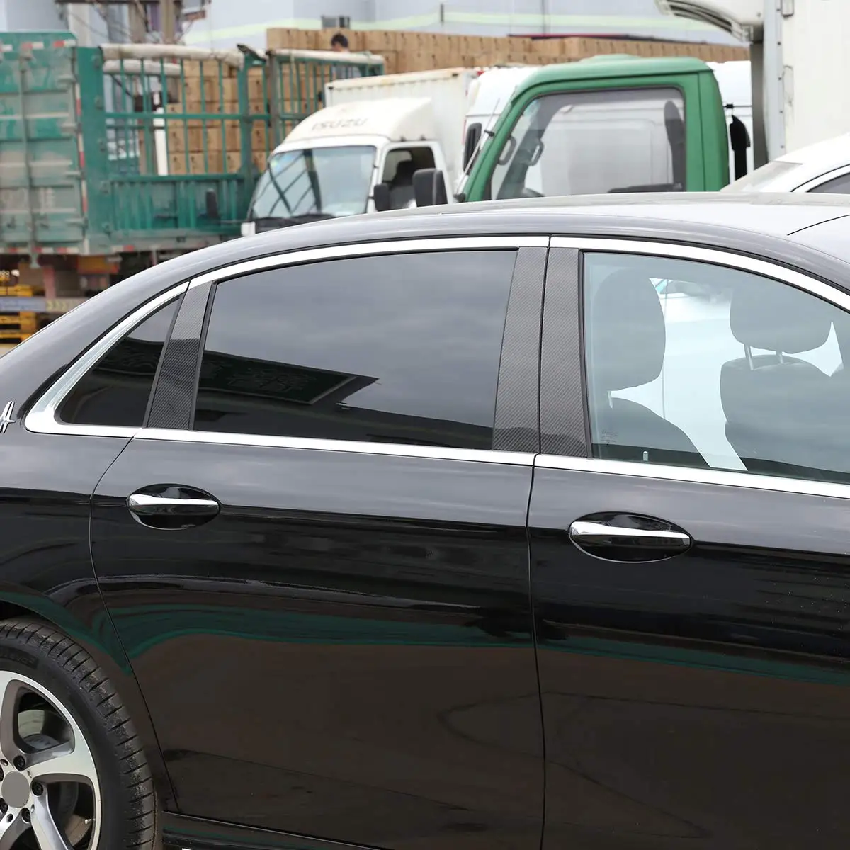 Аксессуары для автомобиля из мягкого углеволокна Обшивка Рамы окон среднего