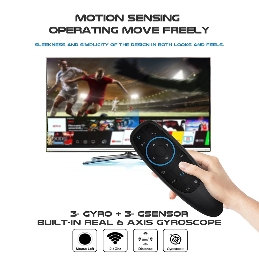 G10BTS Беспроводная Bluetooth-совместимая воздушная мышь 6-осевой гироскоп 17 клавиш