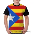 Забавный Графический Мужская футболка с рисунком футболки Senyera Каталонии флаг женская футболка, короткие рукава повседневные футболки