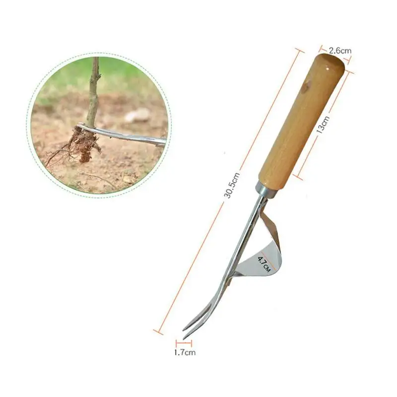Steel Root Extractor Wooden Hand Weeder Removal Machine Weed Puller Garden Grass Long Handle Tools Removing Tool | Инструменты