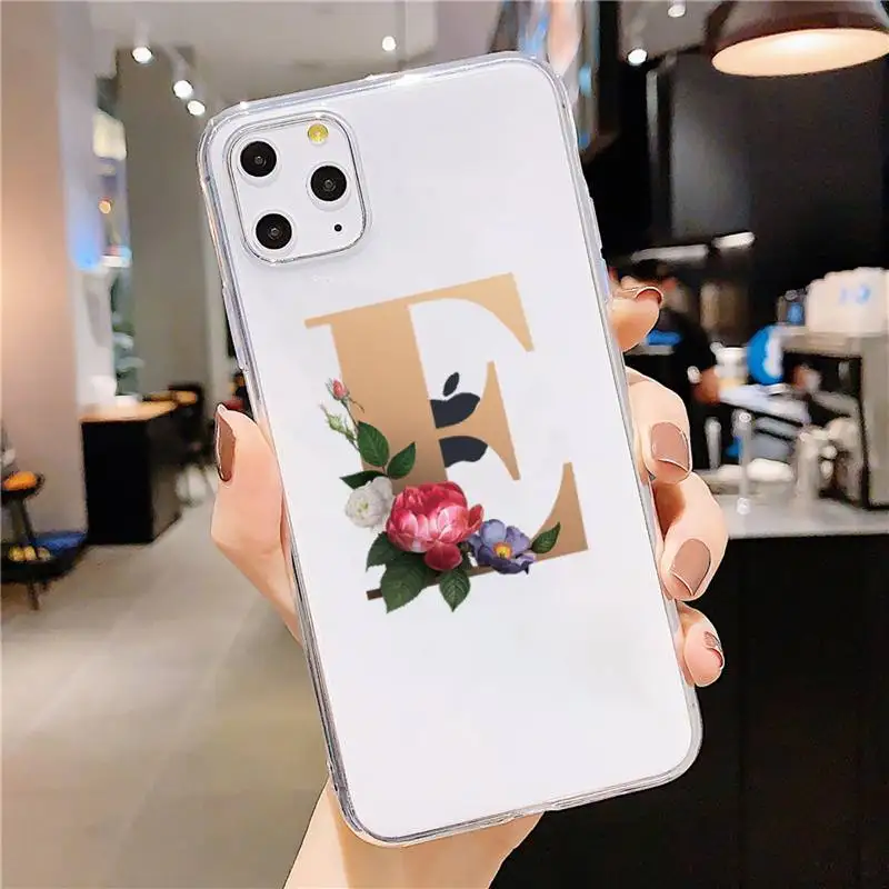 

Alphabet Letter 26 letters design Phone Case Transparent soft For iphone 5 5s 5c se 6 6s 7 8 11 12 plus mini x xs xr pro max