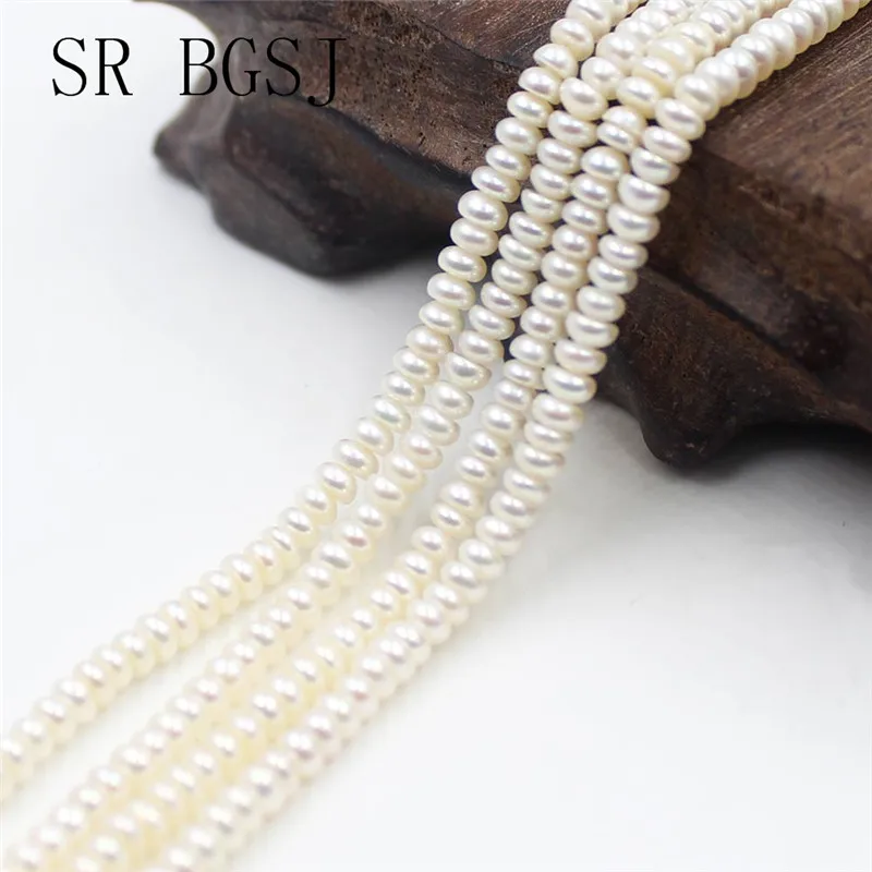 Free Shipping 3 4mm AAA White Pink Purple Freshwater Pearl Jewelry Findings Loose Rondelle Beads Strand 14&quot|Бусины| |