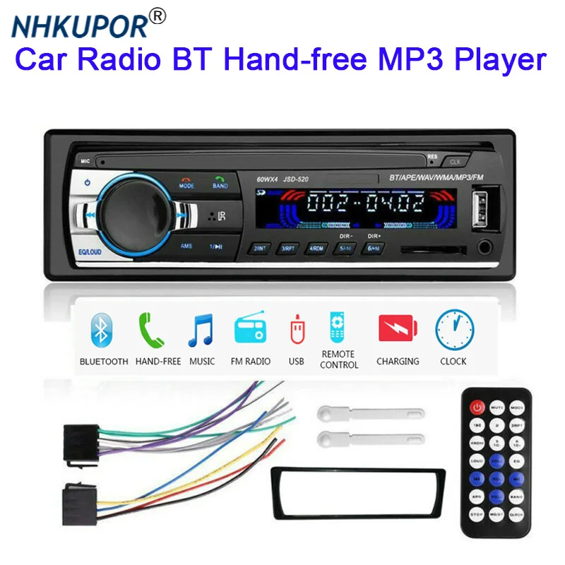Автомагнитола 12 В/24 В стерео система с поддержкой Bluetooth FM Aux IN SD USB Типоразмер 1