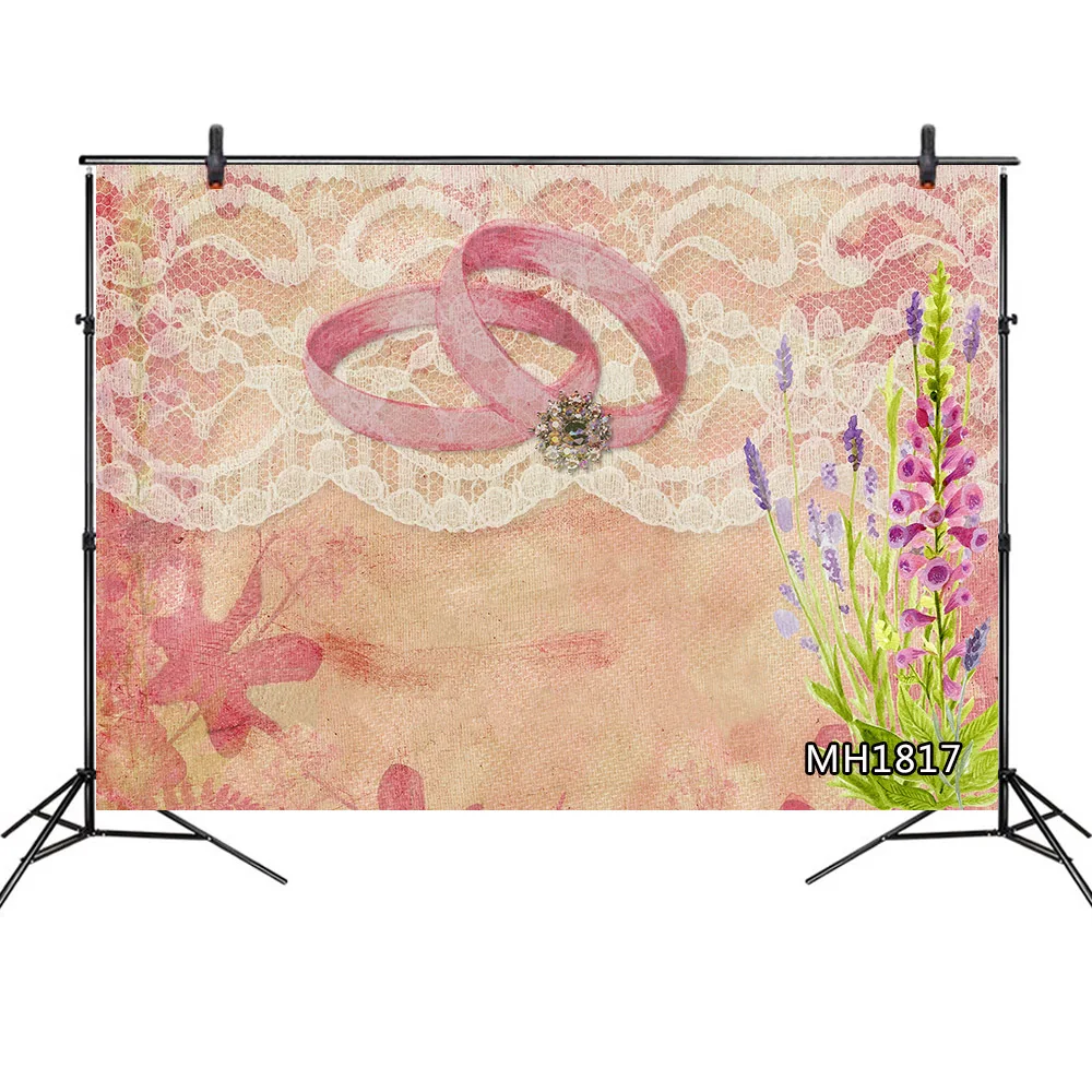 Винтажный фон акварель Тюль бриллиант кольцо розовый для фотографии Свадебная