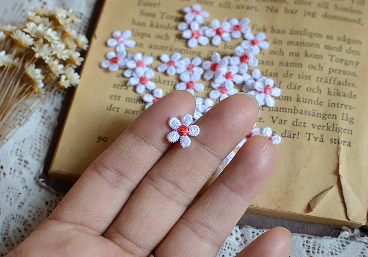 Новинка! 40 шт. 1 см Высокое качество водорастворимый цветок вышивка сделай сам