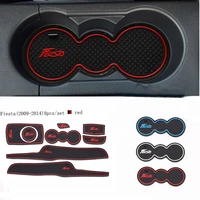 for ford fiesta 2009 2014 car accessories 3d rubber mat interior cup pad door groove mat car phone holder car styling
