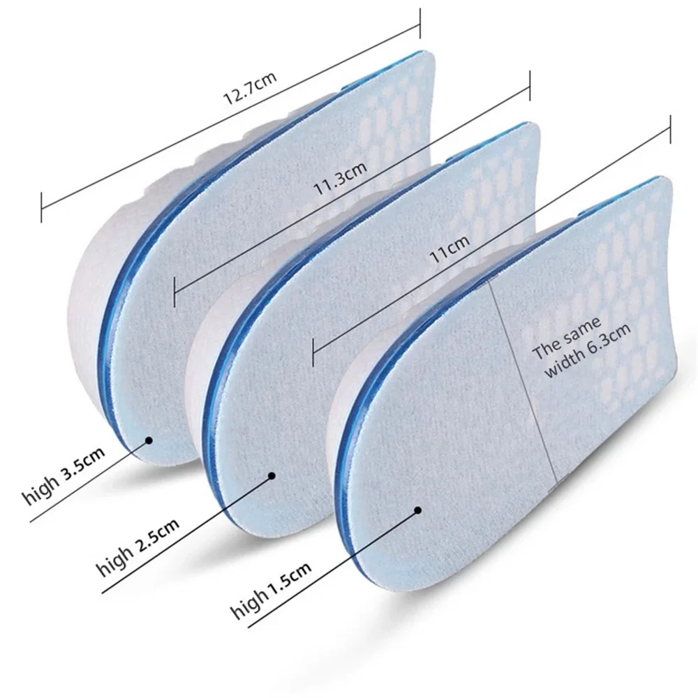 

1Pair Increase Height Insoles Men Women TPE Increased Semi-cushion Breathable 1.5-3.5Cm Invisible Honeycomb Elasticity Half Pad