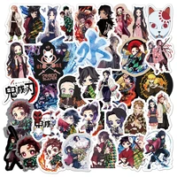50pcs cartoon demon slaye anime graffiti stickers notebook guitar skateboard phone suitcase kid toy deco sticker christmas gift