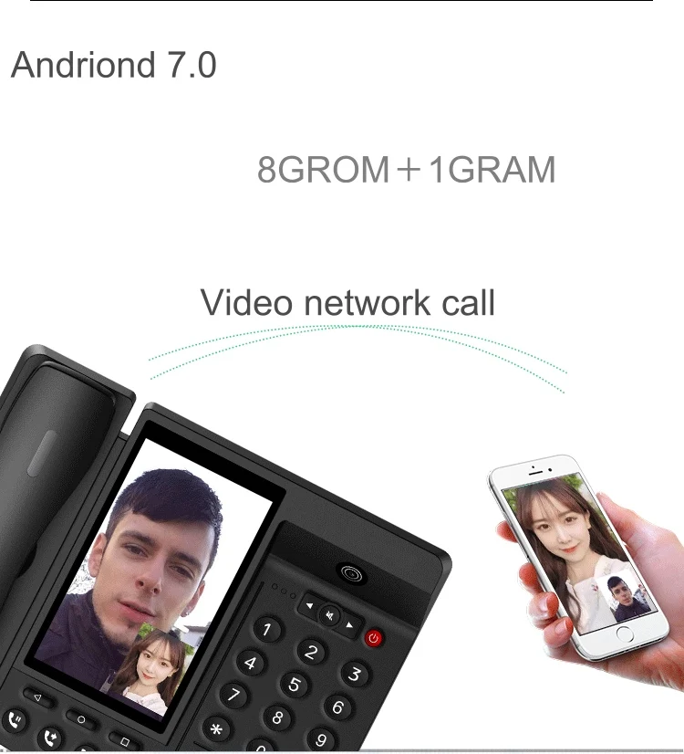 Эндрюс умная сеть видео фиксированный телефон с ID вызова SMS wifi запись адресная книга черный список для домашнего офиса Бизнес