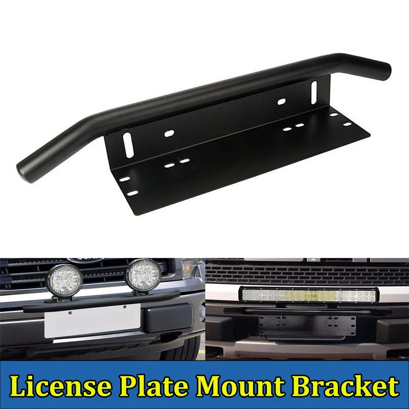 

Bull Bar Front Bumper License Plate Bracket For Mount Clamp LED Light Holder Offroad Bar Aluminum Modification Frame For SUV
