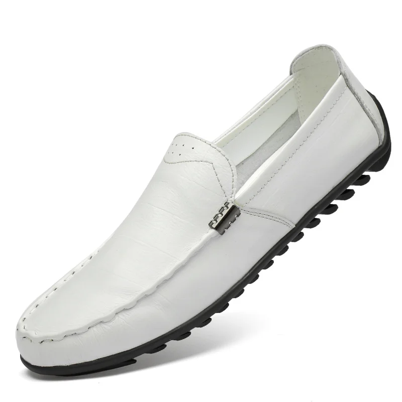 

Genuine Leather Men Shoes Summer Loafers Soft Breathable Male Moccasins Flats Casual Boat Breathable Driver Footwear