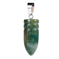 100pcs/lot 25*10mm Assorted Pillar Bullet Necklace Pendants Natural Stone Crystal Quartz Pendant Pendulum Amulet Bulk Wholesales