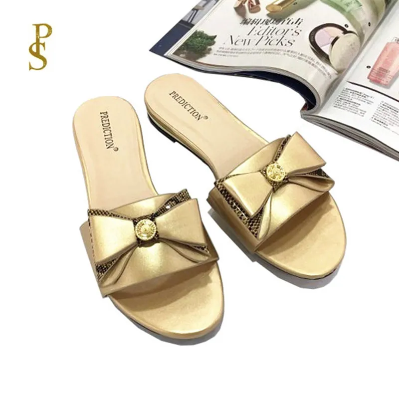 Удобные тапочки на плоской подошве с бантами для женщин|Тапочки| |