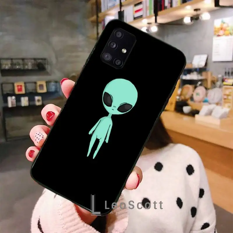 

Aesthetics Cute Cartoon Alien Phone Case For Samsung A50 A51 A52 A71 A31 A21S S8 S9 S10 S20 S21 Plus Fe Ultra