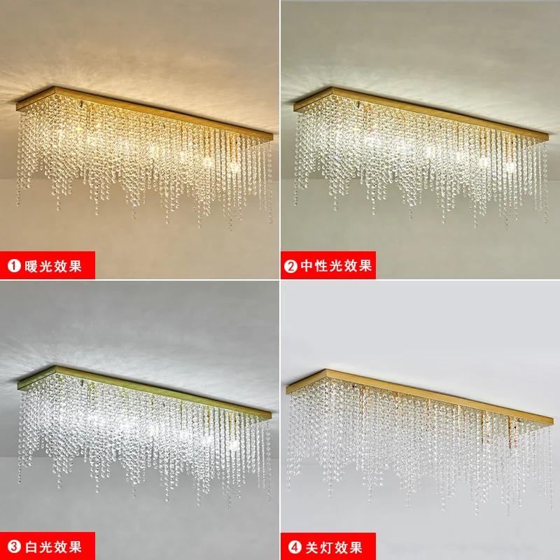 Современные хрустальные светильники для ресторанов прямоугольные светодиодные