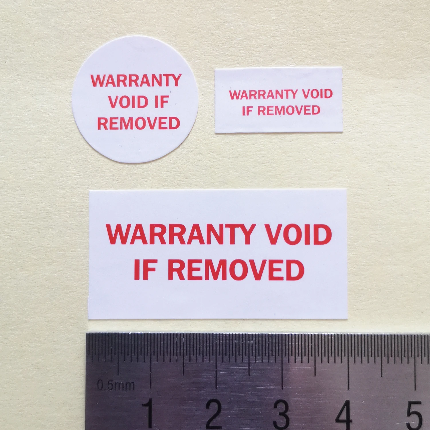 WARRANTY VOID IF REMOVED Tamper Evident Stickers Removal Proof Eggshell Brittle Paper Label Repair Guanantee Stamp Invalid Tag