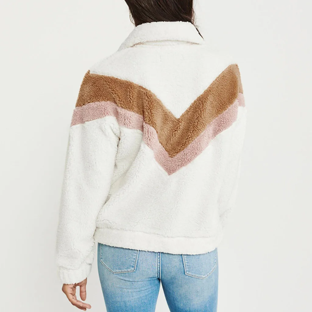 Женская фланелевая Толстовка Chamsgend на молнии плюшевый пуловер с прострочкой и