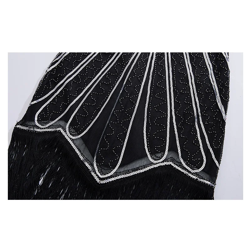 Женское платье-Чарльстон 1920-х годов с бахромой из бисера платье Великий Гэтсби