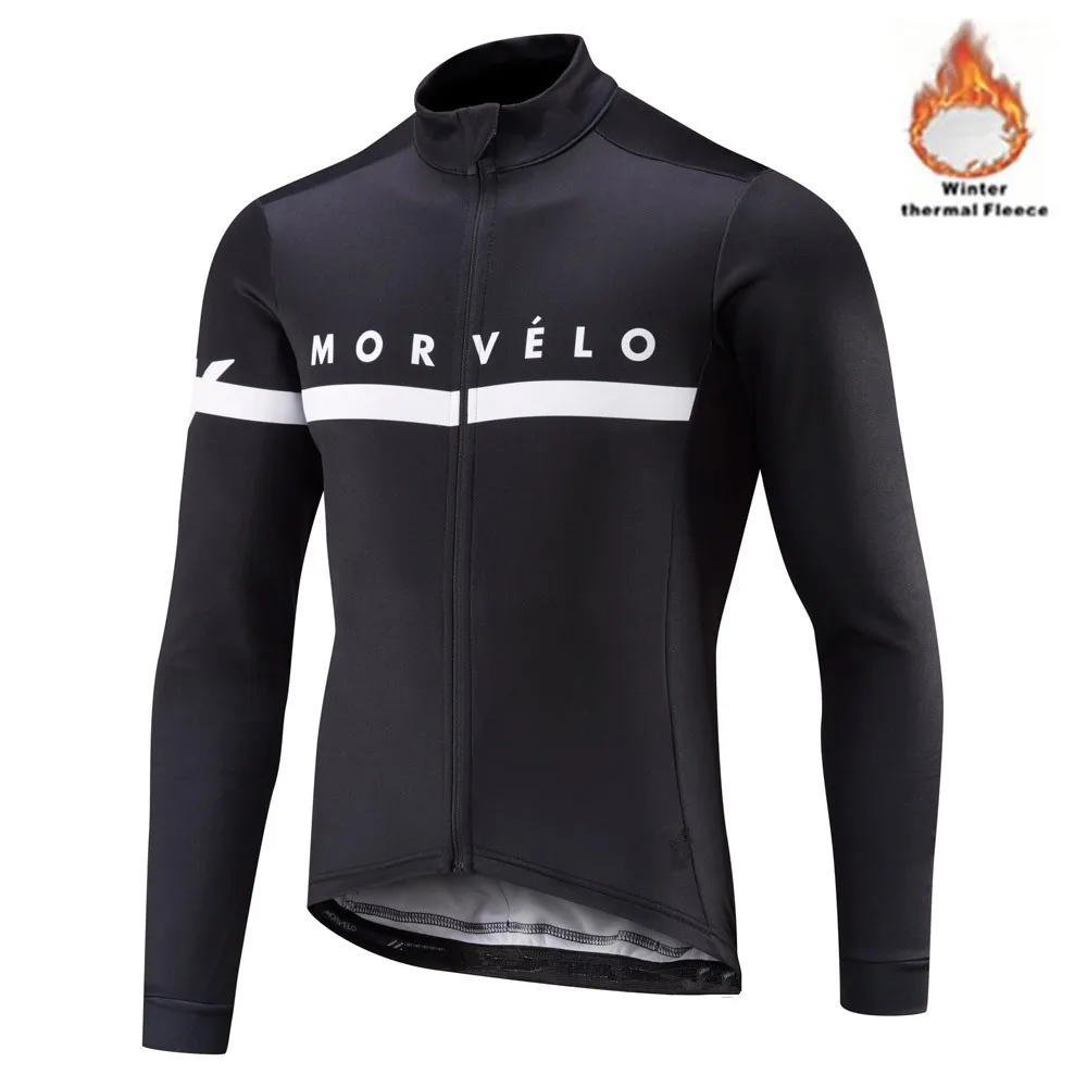 007 Morvelo Зимняя Теплая Флисовая Мужская велосипедная Джерси с длинным рукавом Ropa ciclismo велосипедная одежда теплая Майо куртка - Цвет: 007