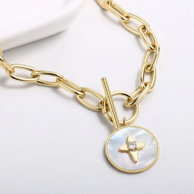 Натуральное Круглое Белое жемчужное ожерелье с металлической цепочкой для жены